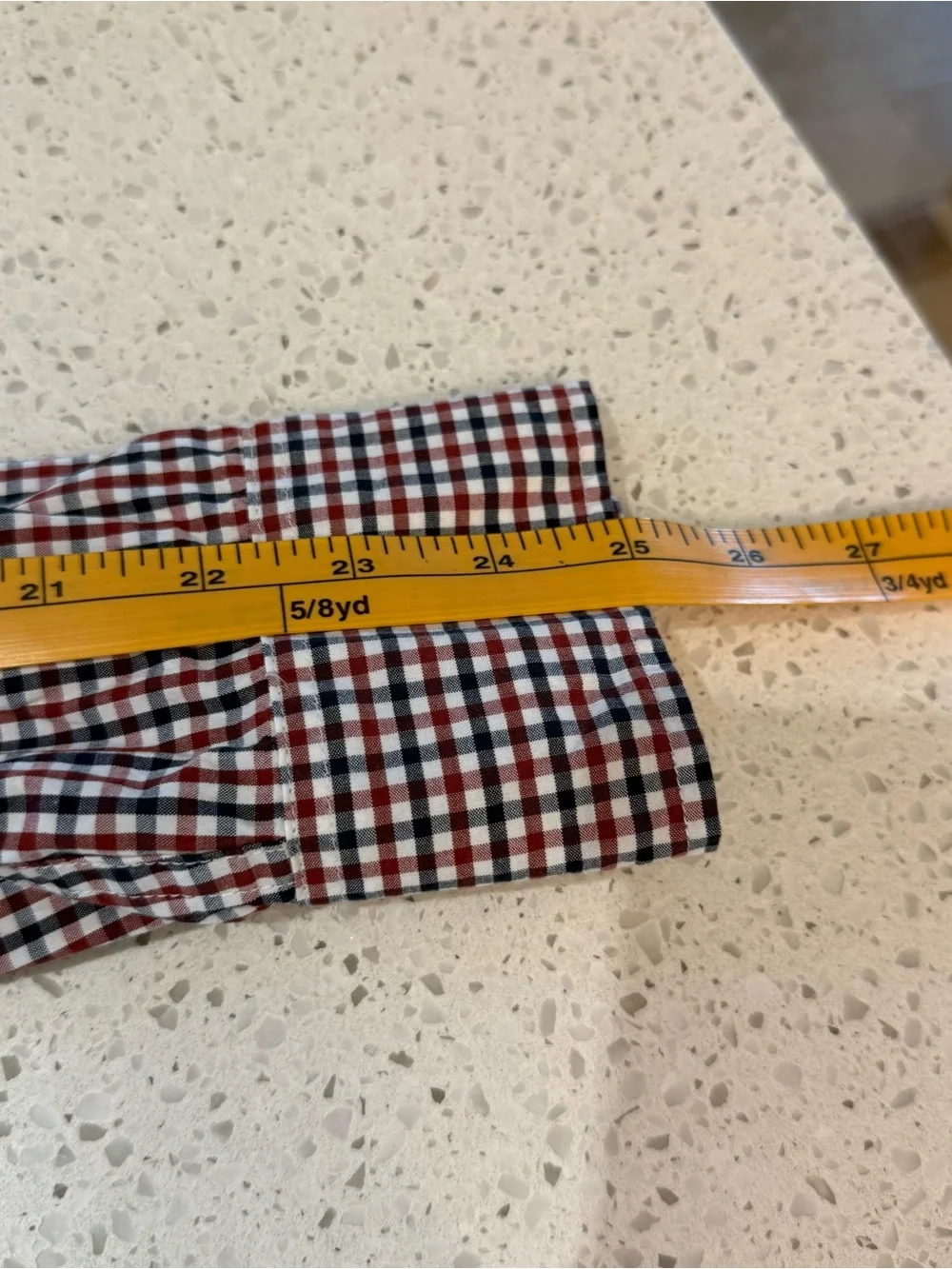 J. Crew Red and Navy Micro Gingham Button-Down Shirt